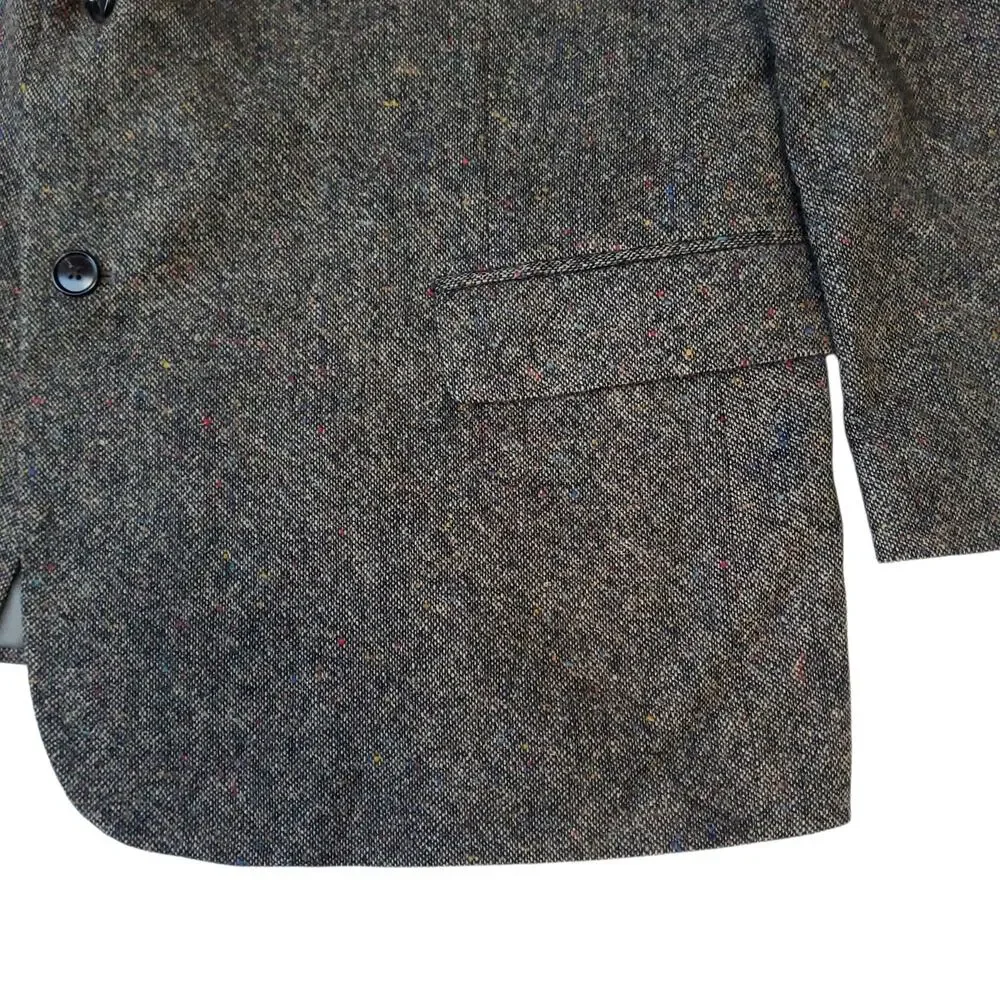 Barrington Ivy Prep 100% Wool Flecked Tweed Blazer Sport Coat Jacket Classic 46S